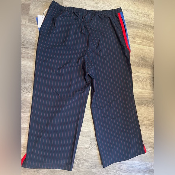 La Ligne x Target Trousers Wide Leg Pants Side Stripe Navy Red Women size 2X - Picture 8 of 8